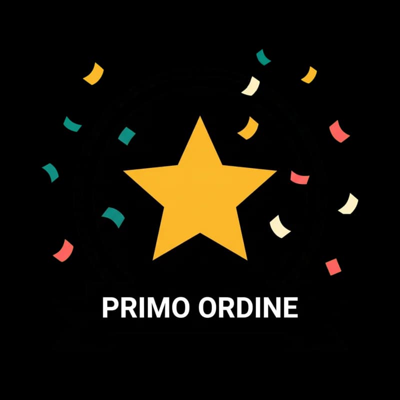 Badge sbloccato con effetto confetti