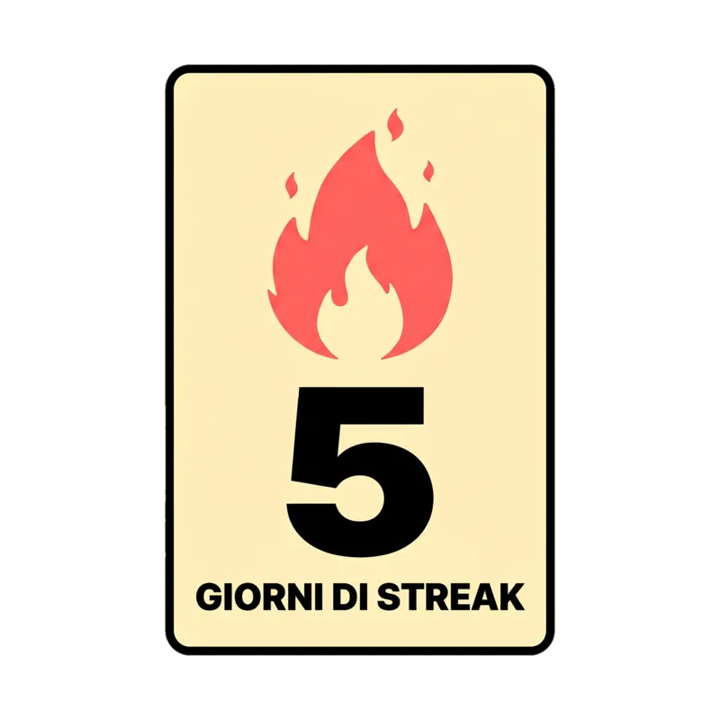 Streak counter “5 giorni” con icona fiamma