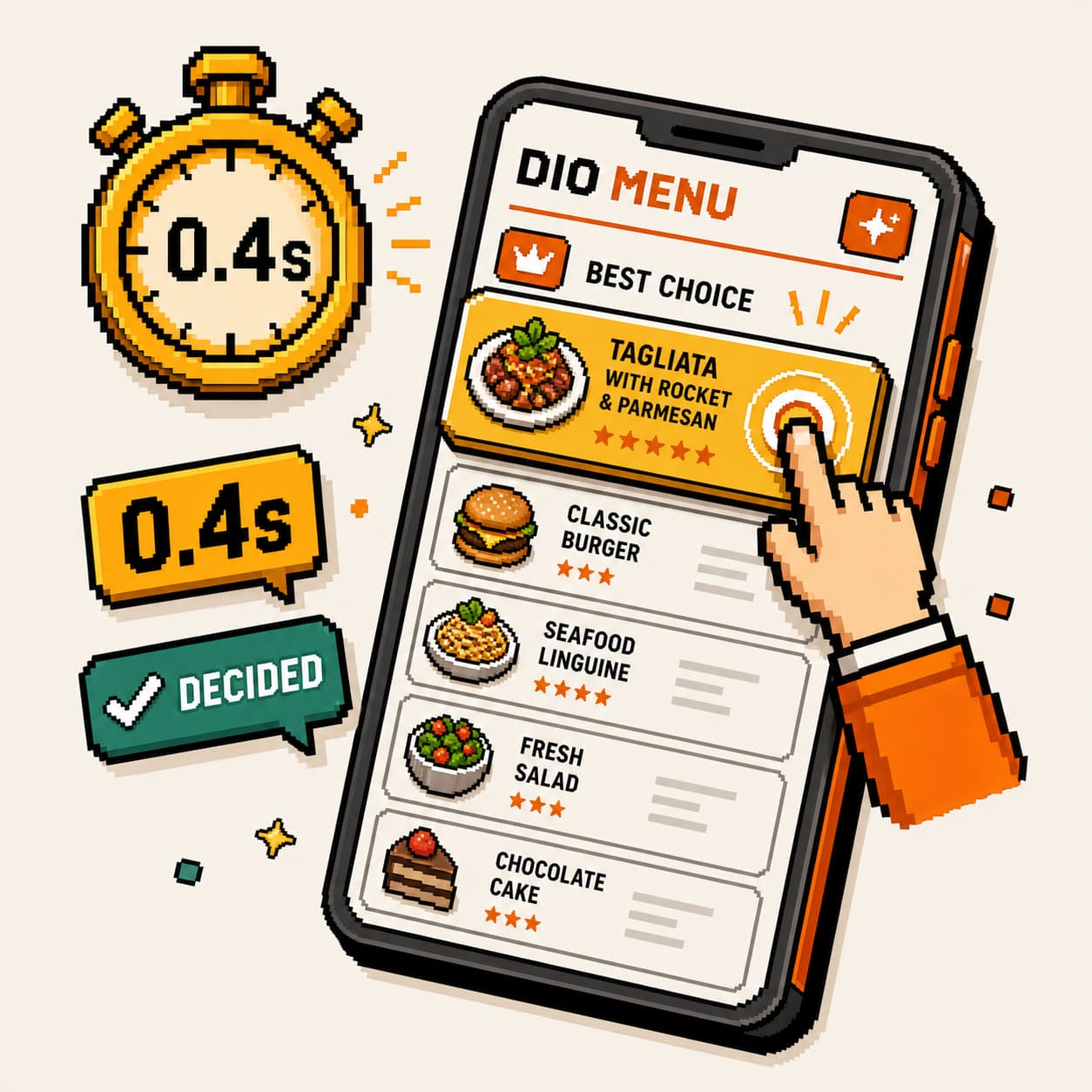 Illustrazione scelta rapida: decisione immediata sul menu DIO.